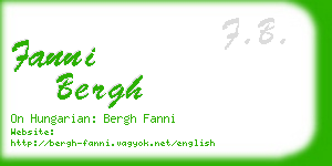 fanni bergh business card